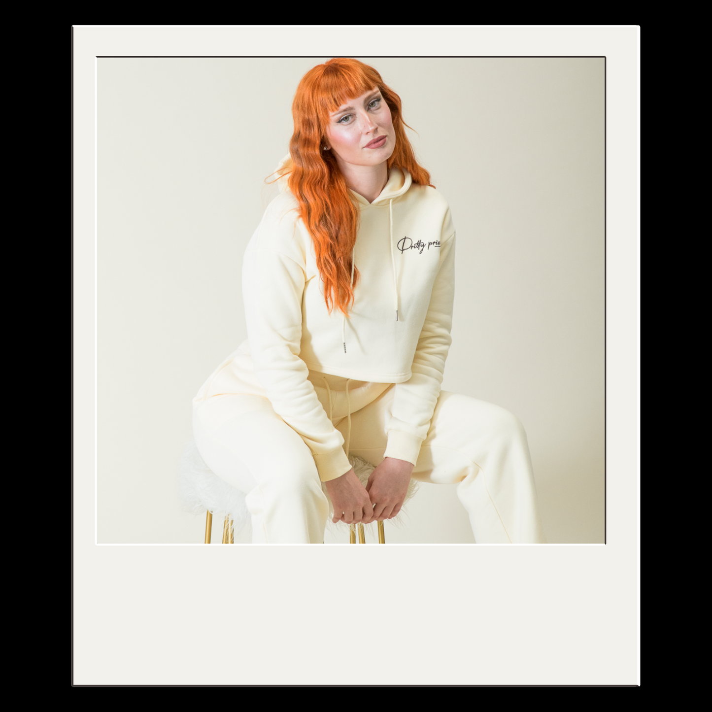 Pritty Blanco Cropped Sweatsuit Set