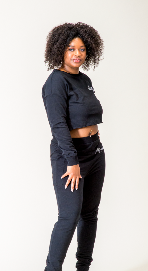 Onyx Cropped Sweatsuit Set