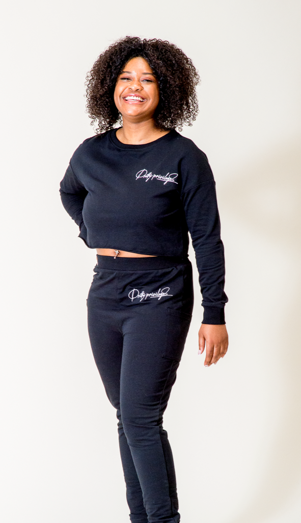 Onyx Cropped Sweatsuit Set