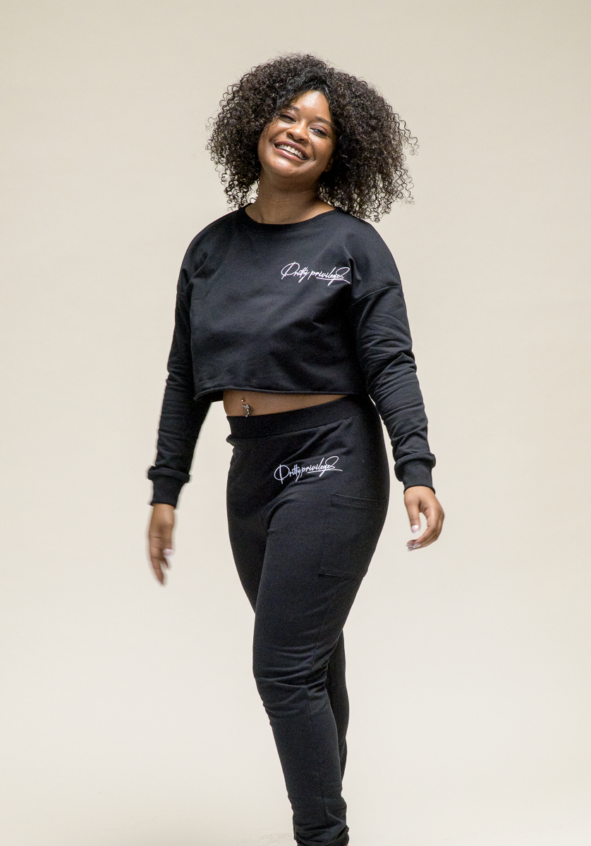 Onyx Cropped Sweatsuit Set